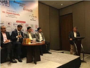 FAIITA President Kaushik Pandya addresses delegates at the CMDA IT-Expo 2020 inaugural ceremony
