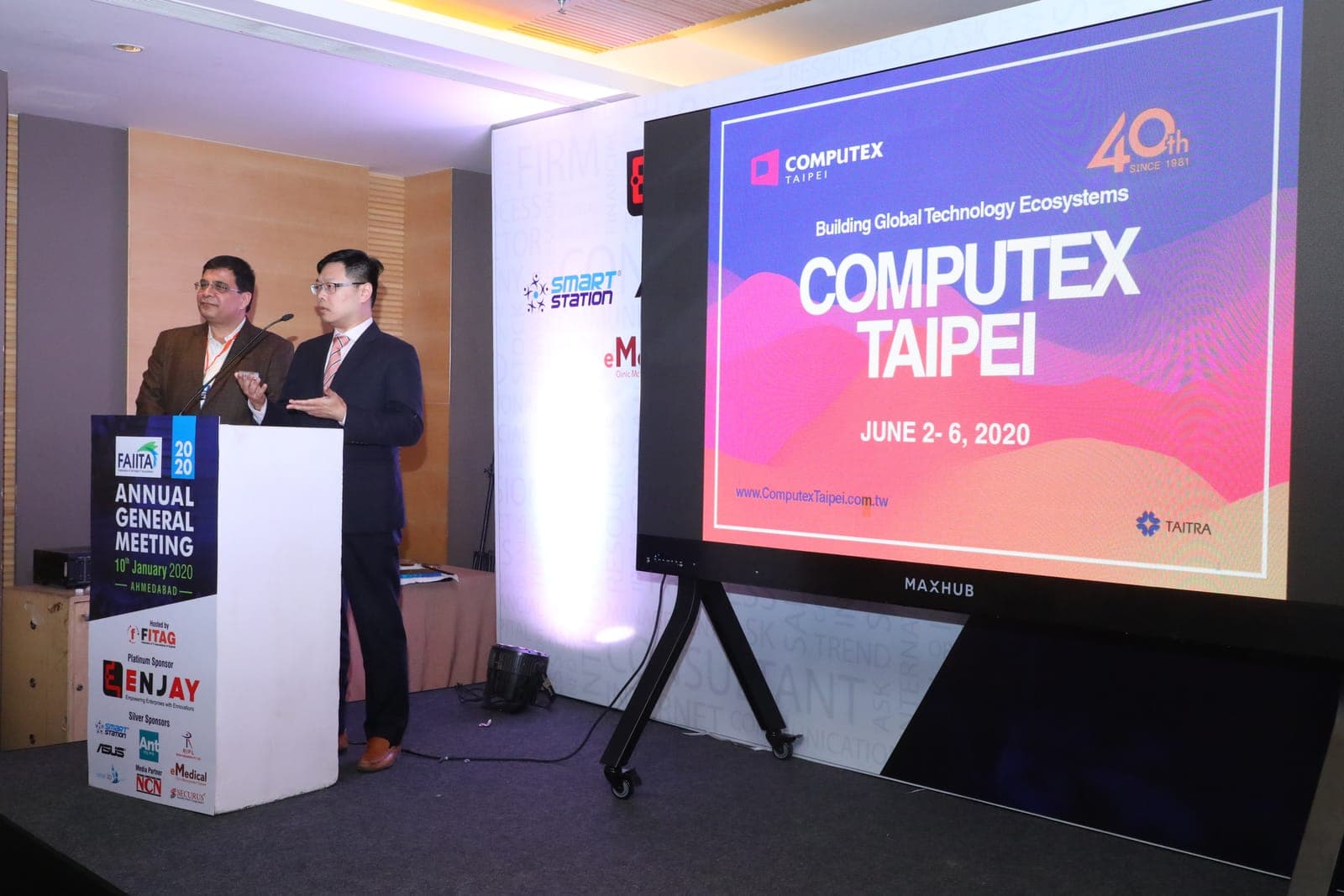 A presentation on COMPUTEX Taipei 2020 to FAIITA delegates in Ahmedabad