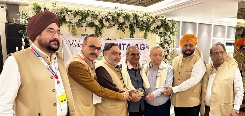 Group photograph of FAIITA leaders after a felicitation during the Annual General Meeting 2025.